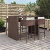vidaXL Patio Bar Set Set of 5 Brown, Cream White, Black