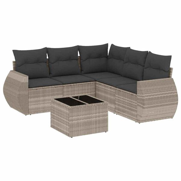 vidaXL Garden Sofa Set Light Grey, Anthracite