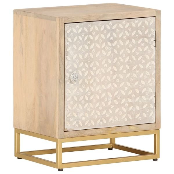 vidaXL Bedside Cabinet Mango wood natural Solid mango wood and iron