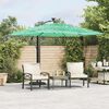 vidaXL Garden Parasol Green, Straw Polyester, Steel, Straw Large
