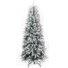 vidaXL Artificial Christmas Tree Green and white PVC, PE, Steel 94.5 in