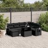 vidaXL Garden Sofa Set Black PE Rattan, Powder-Coated Steel, Tempered Glass