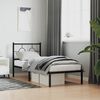 vidaXL Bed Frame Black Powder-Coated Steel Small Single Industrial