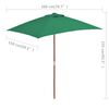 vidaXL Garden Parasol Green Fabric, Laminated bamboo, Hardwood