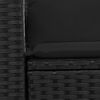 vidaXL Garden Sofa Black PE Rattan, Powder-Coated Steel 2-seater Modular