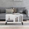 vidaXL Coffee Table High gloss white Engineered wood, metal Low