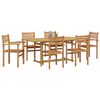 vidaXL Garden Dining Set 7 pcs Brown Solid Teak Wood