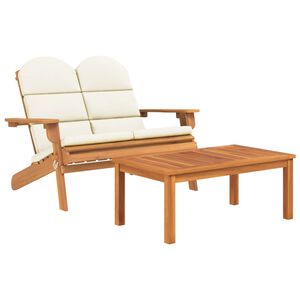 vidaXL Garden Lounge Set Set of 2 Cream white, Natural wood
