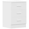 vidaXL Bedside Cabinet Set of 2 White Engineered wood Bedside Cabinet
