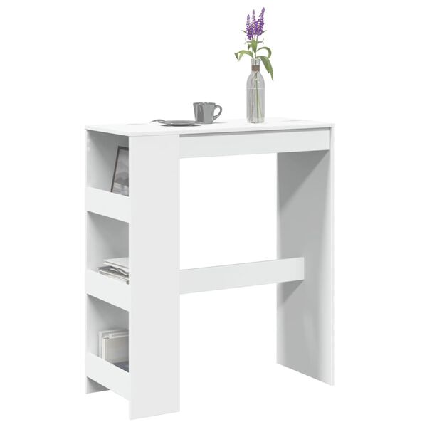 vidaXL Bar Table White Engineered Wood Tall and narrow Bar Table