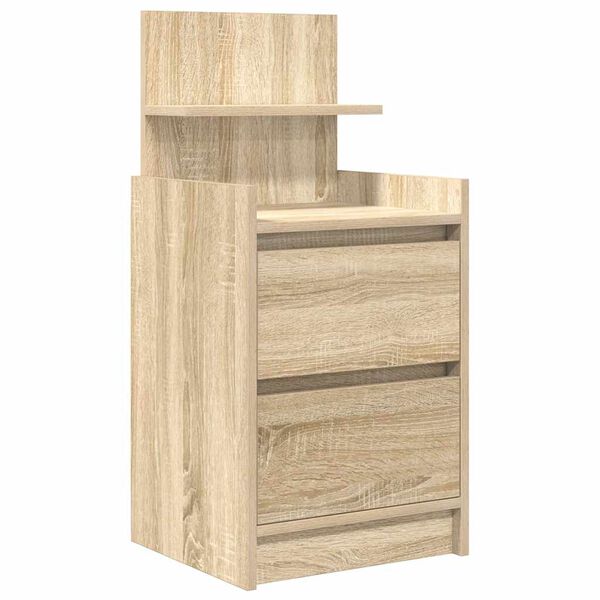 vidaXL Bedside Cabinet Sonoma Oak Engineered Wood Medium Bedside Cabinet