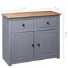 vidaXL Sideboard Grey and natural wood Solid pine wood Large