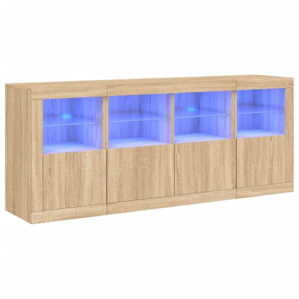 vidaXL Sideboard Sonoma oak Engineered wood, glass Large Sideboard