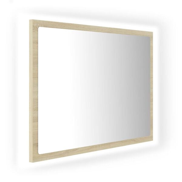 vidaXL Mirror Sonoma Oak Engineered wood, acrylic 23.6 x 14.6 in