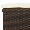 vidaXL Patio Sunbed Brown PE Rattan 2-Person Adjustable Armrests