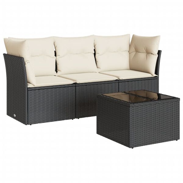 vidaXL Garden Sofa Set Black