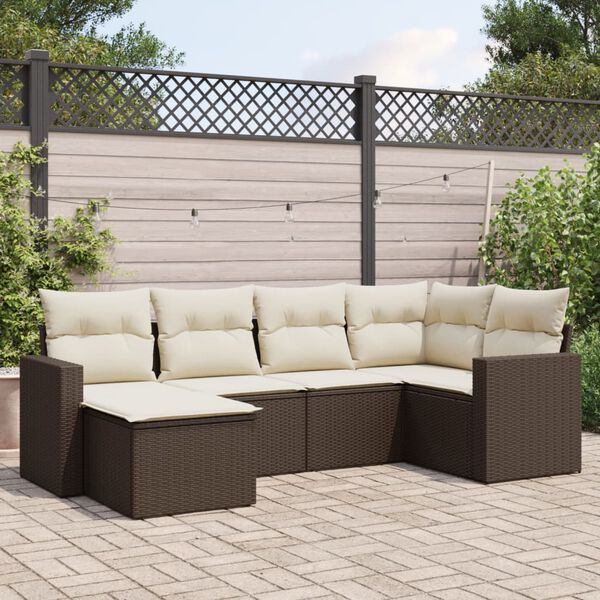 vidaXL Garden Sofa Set Brown