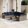 vidaXL 9 Piece Patio Sofa Set with Cushions Grey Poly Rattan (US only)