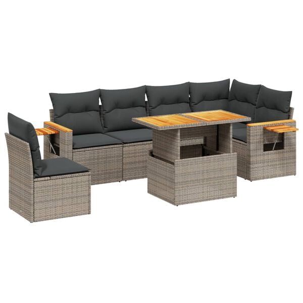 vidaXL Garden Sofa Set Grey