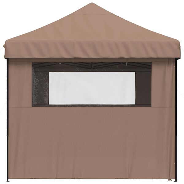 vidaXL Foldable Party Tent Pop-Up with 4 Sidewalls Brown