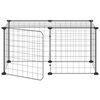 vidaXL Pet Cage Black Powder-coated steel Small Collapsible Pet Cage