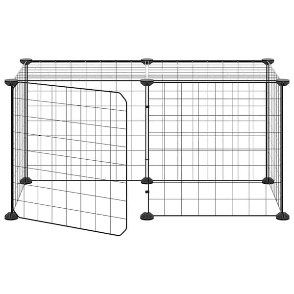 vidaXL Pet Cage Black Powder-coated steel Small Collapsible Pet Cage