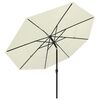 vidaXL Parasol Sand Polyester, Powder-Coated Aluminium Large Foldable
