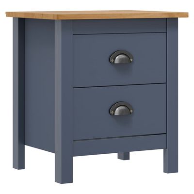 vidaXL Bedside Cabinet Hill Gray 18.1"x13.8"x19.5" Solid Pine Wood