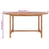 vidaXL Dining Table Natural Teak Solid Teak Wood Large Heavy Duty