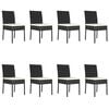 vidaXL Dining Set Black Poly rattan, powder-coated steel, glass