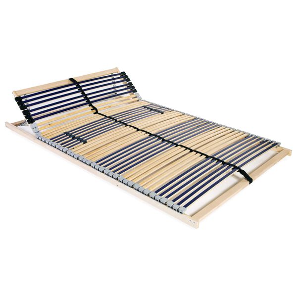 vidaXL Slatted Bed Base without Mattress with 42 Slats 7 Zones 120 x 78.7 "