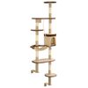 vidaXL Cat Tree Beige and Brown Particle board, plush, sisal rope