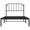 vidaXL Bed Frame Black Powder-Coated Steel Twin Bed Frame Rectangular