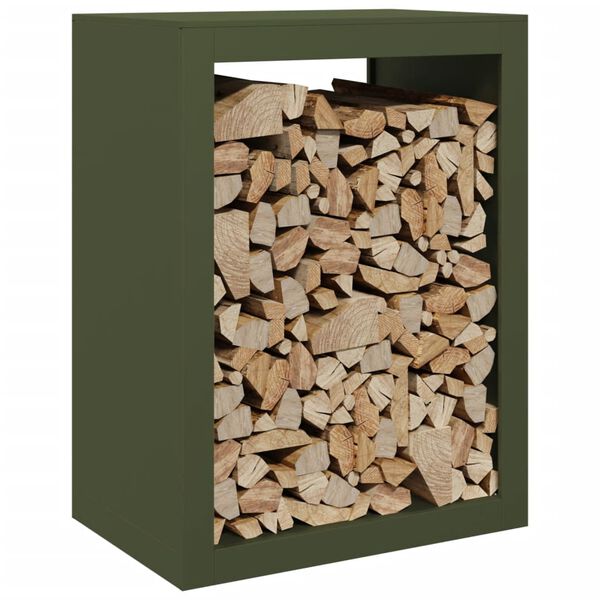 vidaXL Firewood Rack Green 23.6x15.7x31.5" Steel