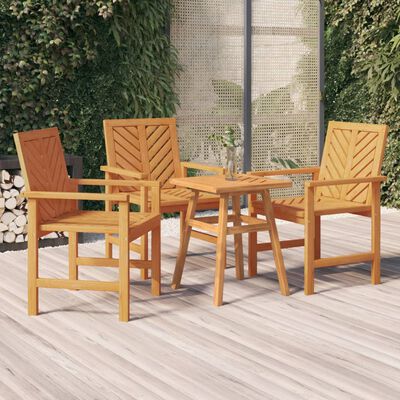 vidaXL Patio Dining Chairs 3 pcs Solid Wood Acacia