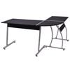 vidaXL Desk Black Engineered wood with PVC cover and metal frame Large