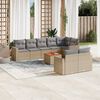 vidaXL Garden Sofa Set Beige PE rattan Large UV-resistant materials