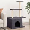 vidaXL Cat Tree Dark Grey Engineered wood, plush, sisal Medium Durable