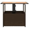 vidaXL Garden Table Brown PE rattan Medium Durable Garden Table