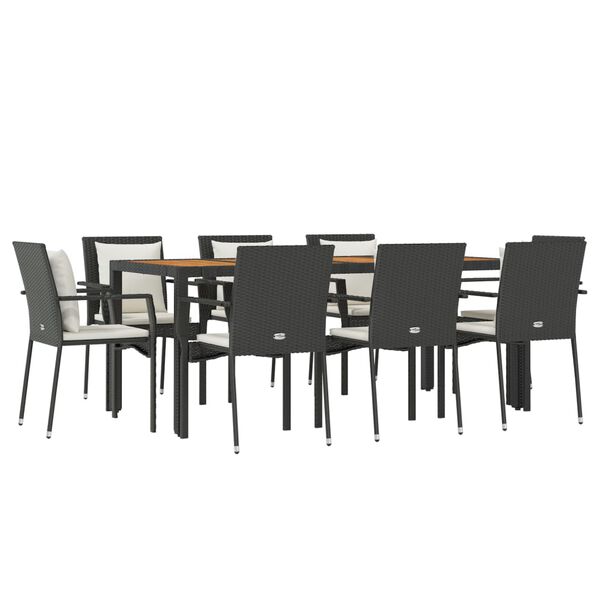 vidaXL Garden Dining Set Black PE rattan Large Modular