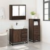 vidaXL Bathroom Furniture Set Brown Oak Engineered wood, Metal, Glass