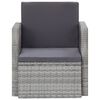 vidaXL Patio Armchair Grey and dark grey PE rattan, steel, polyester