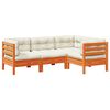 vidaXL Garden Sofa Set Wax Brown Solid Pine Wood Medium Modular