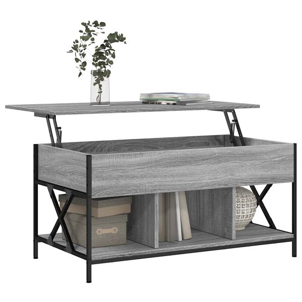 vidaXL Coffee Table Gray Sonoma 39.4"x21.7"x19.7" Engineered Wood and Metal