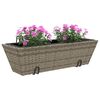 vidaXL Planter Grey PE Rattan Medium Durable Planter Trapezoidal