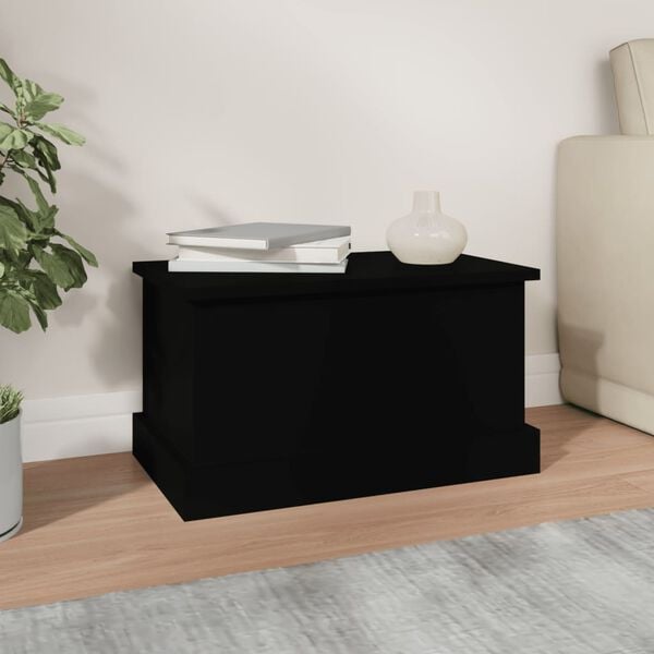 vidaXL Storage Box Black Engineered wood Medium Storage Box