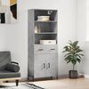vidaXL Highboard Concrete grey Engineered wood, metal Medium Highboard