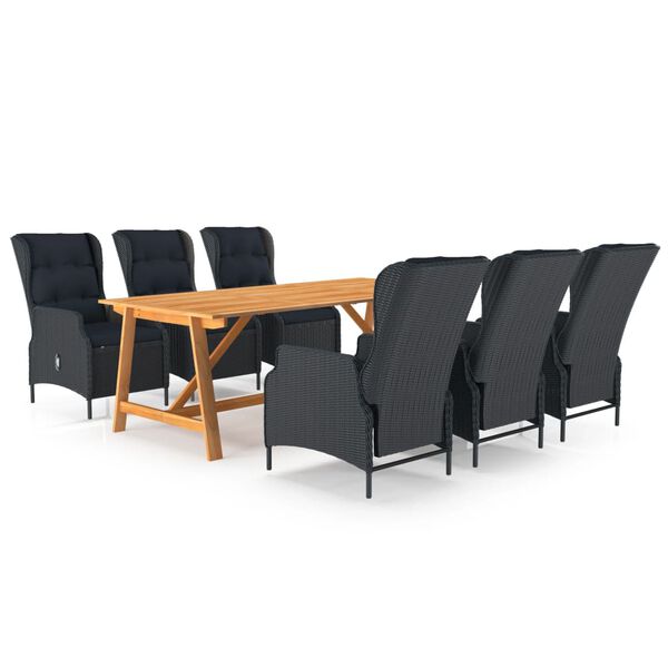 vidaXL Dining Set Dark grey, Black