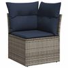 vidaXL 7 Piece Garden Sofa Set with Cushions Grey Poly Rattan