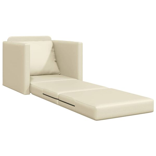 vidaXL Sofa Bed Cream 29.13 x 30.31 x 31.89 in Velvet